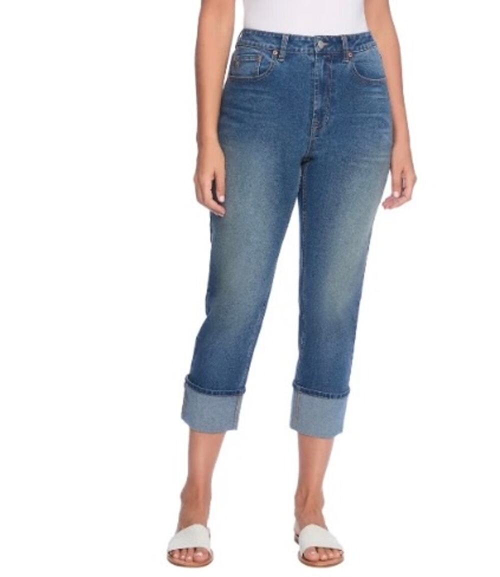 Frye Women's Amrari High Rise Cuffed Crop Jean Size 16 Stretch Comfort Coastal